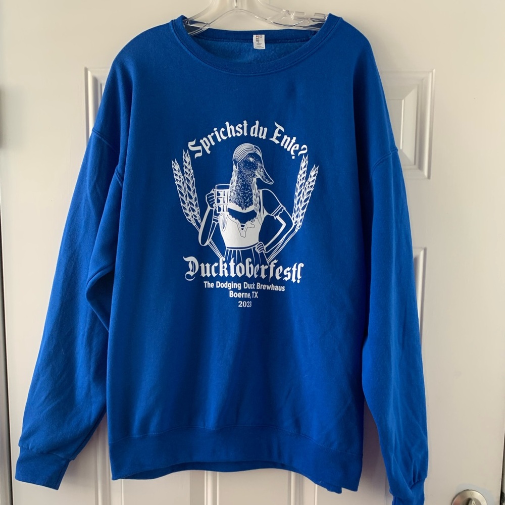 New Ducktoberfest 2023 Sweatshirt!   At Dodging Duck, Boerne, Texas!!
